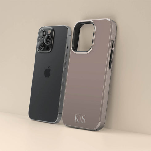 Custom Initials Earth Tones Monogram iPhone Case - Light